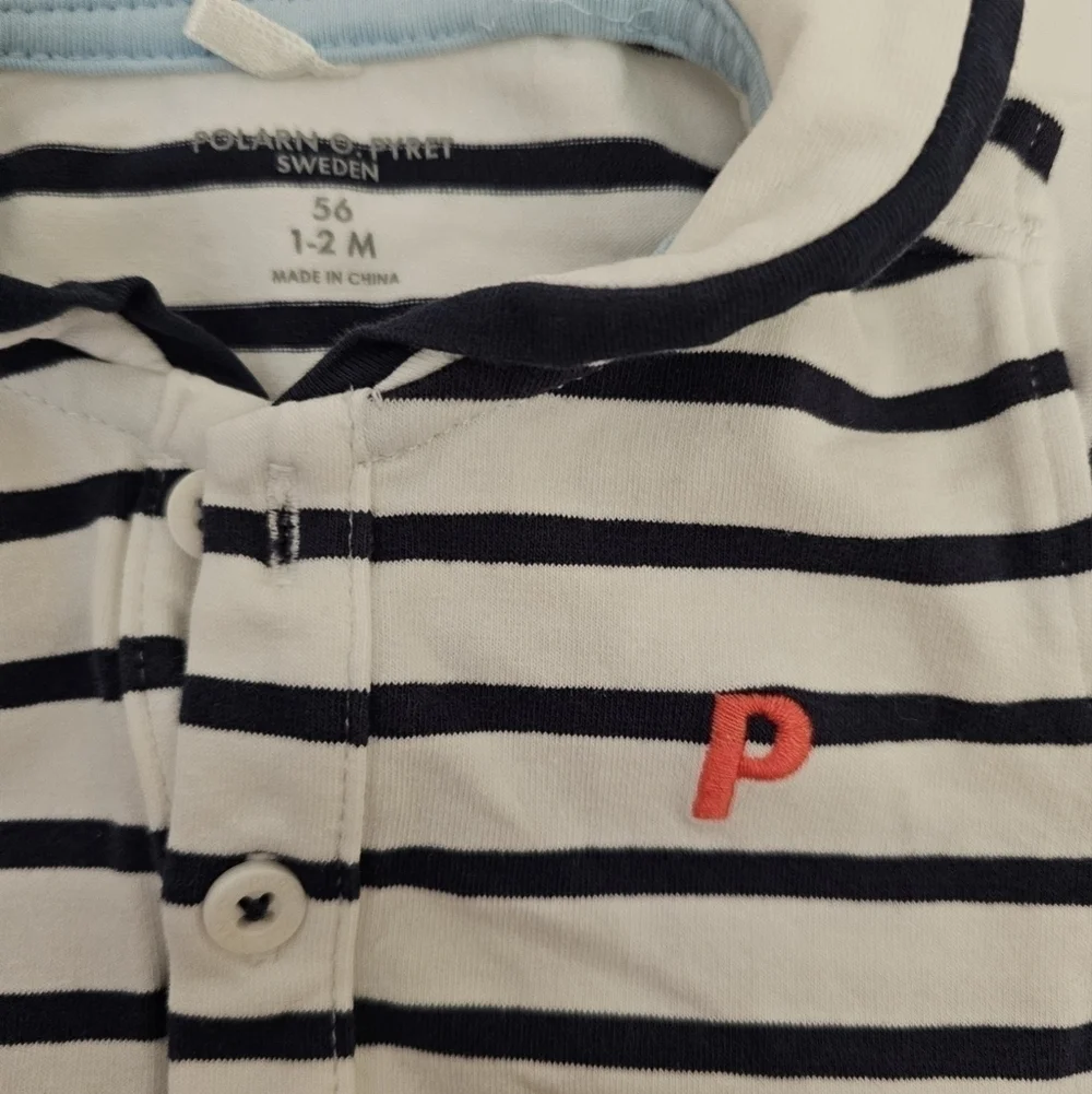 Polarn O Pyret Cotton Striped Sailor Short Sleeve Short Romper